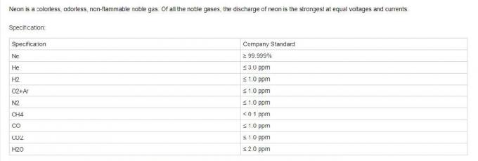 99.999% Electron Grade Rare Gas High Quality Ne